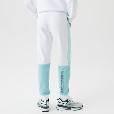  Erkek Regular Fit Renk Bloklu Beyaz Eşofman Altı