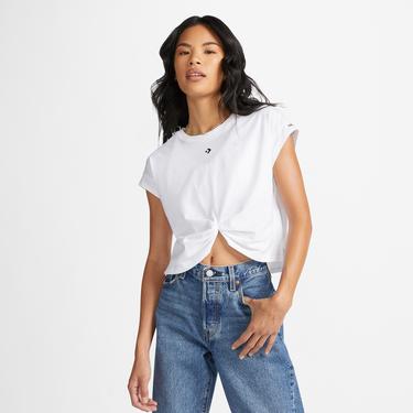  Converse Wordmark Twist Kadın Beyaz T-Shirt