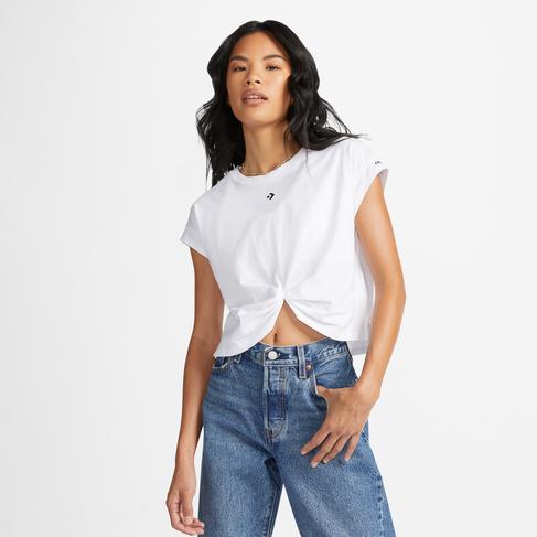  Converse Wordmark Twist Kadın Beyaz T-Shirt