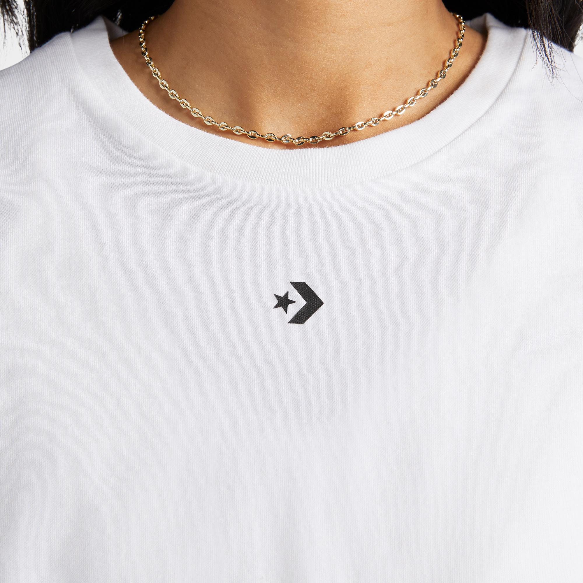 Converse Wordmark Twist Kadın Beyaz T-Shirt