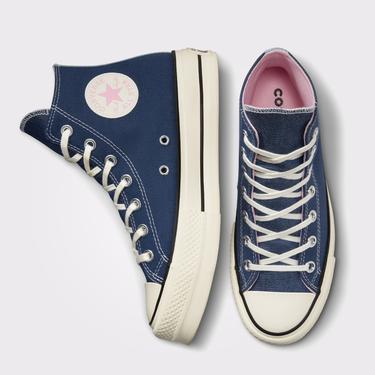  Converse Chuck Taylor All Star Lift Platform Denim Fashion Kadın Lacivert Sneaker