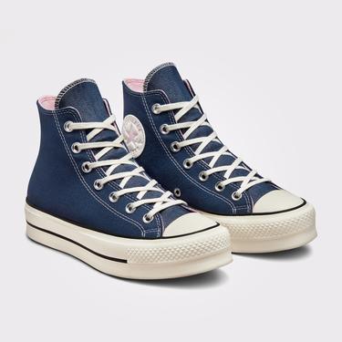  Converse Chuck Taylor All Star Lift Platform Denim Fashion Kadın Lacivert Sneaker