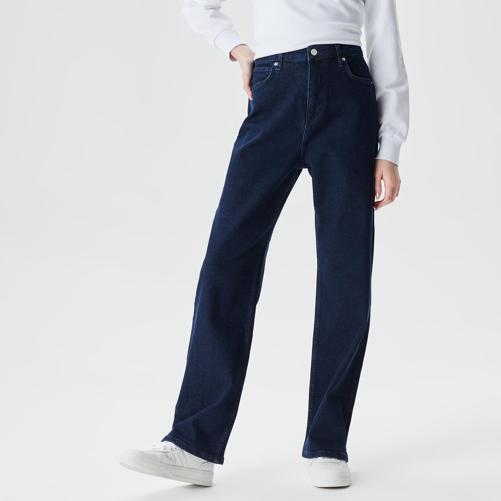 Kadın Straight Fit Lacivert Jean Pantolon