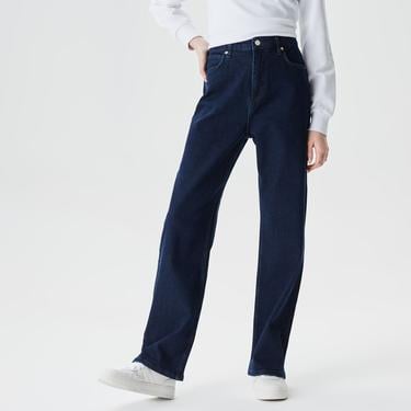 Kadın Straight Fit Lacivert Jean Pantolon