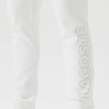  Erkek Slim Fit Baskılı Beyaz Eşofman Altı