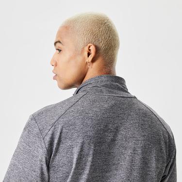  Erkek Slim Fit Kapüşonlu Desenli Gri Sweatshirt