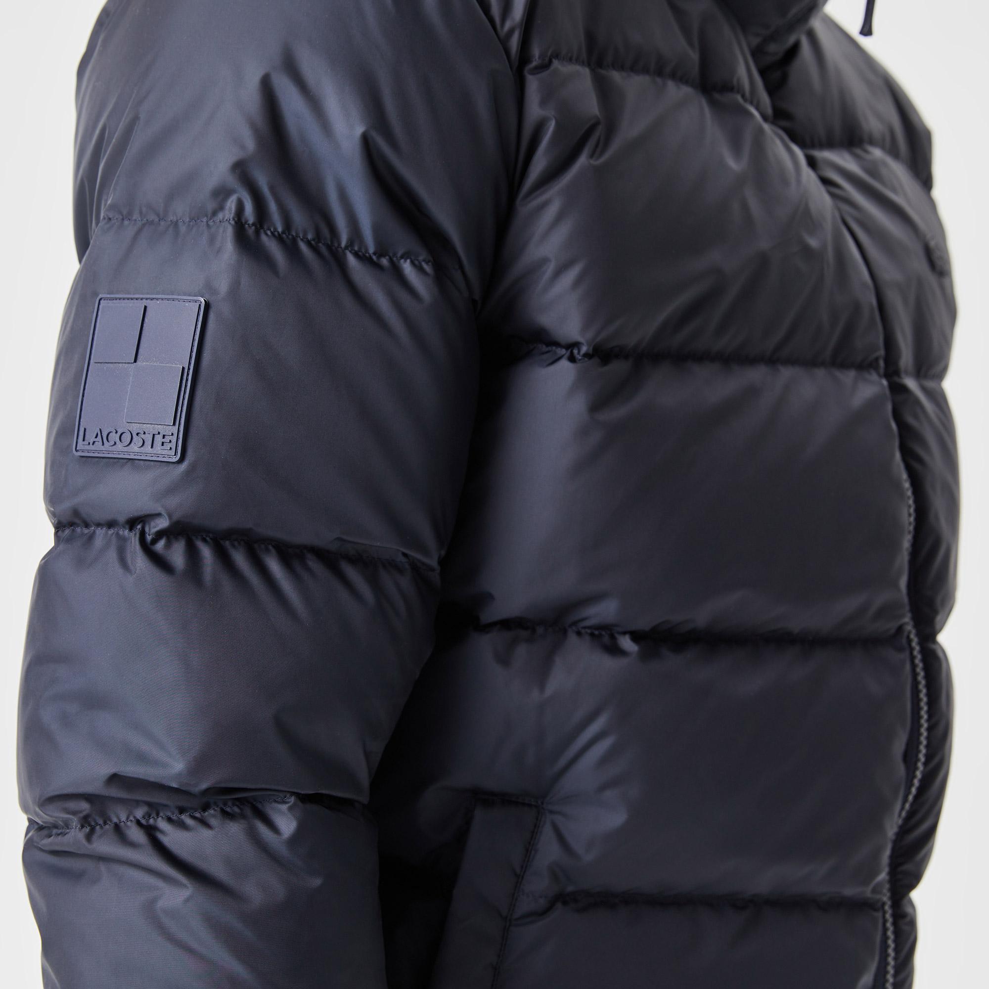 Lacoste Erkek Kapüşonlu Kapitone Lacivert Mont