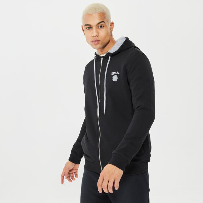  Ucla Hilgard Erkek Siyah Fermuarlı Sweatshirt
