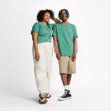  Converse Go-To Embroidered Star Chevron Unisex Yeşil T-Shirt