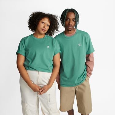  Converse Go-To Embroidered Star Chevron Unisex Yeşil T-Shirt