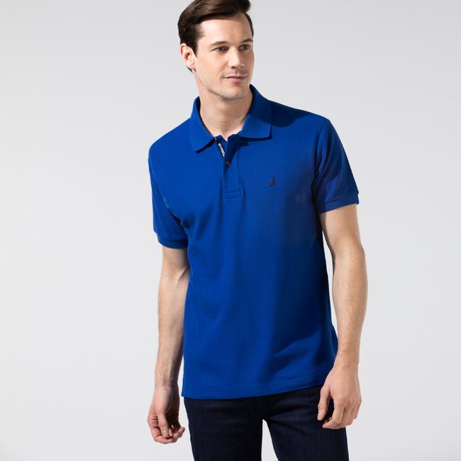  Nautica Erkek Classic Fit Mavi Kısa Kollu Polo Yaka T-Shirt