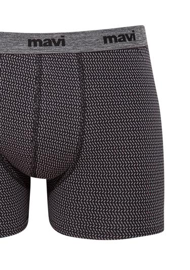  Mavi Geometrik Desenli Gri Boxer 092083-900