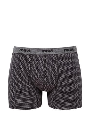  Mavi Geometrik Desenli Gri Boxer 092083-900