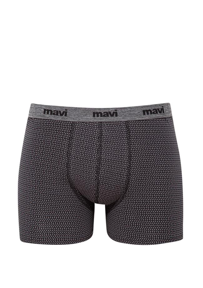  Mavi Geometrik Desenli Gri Boxer 092083-900