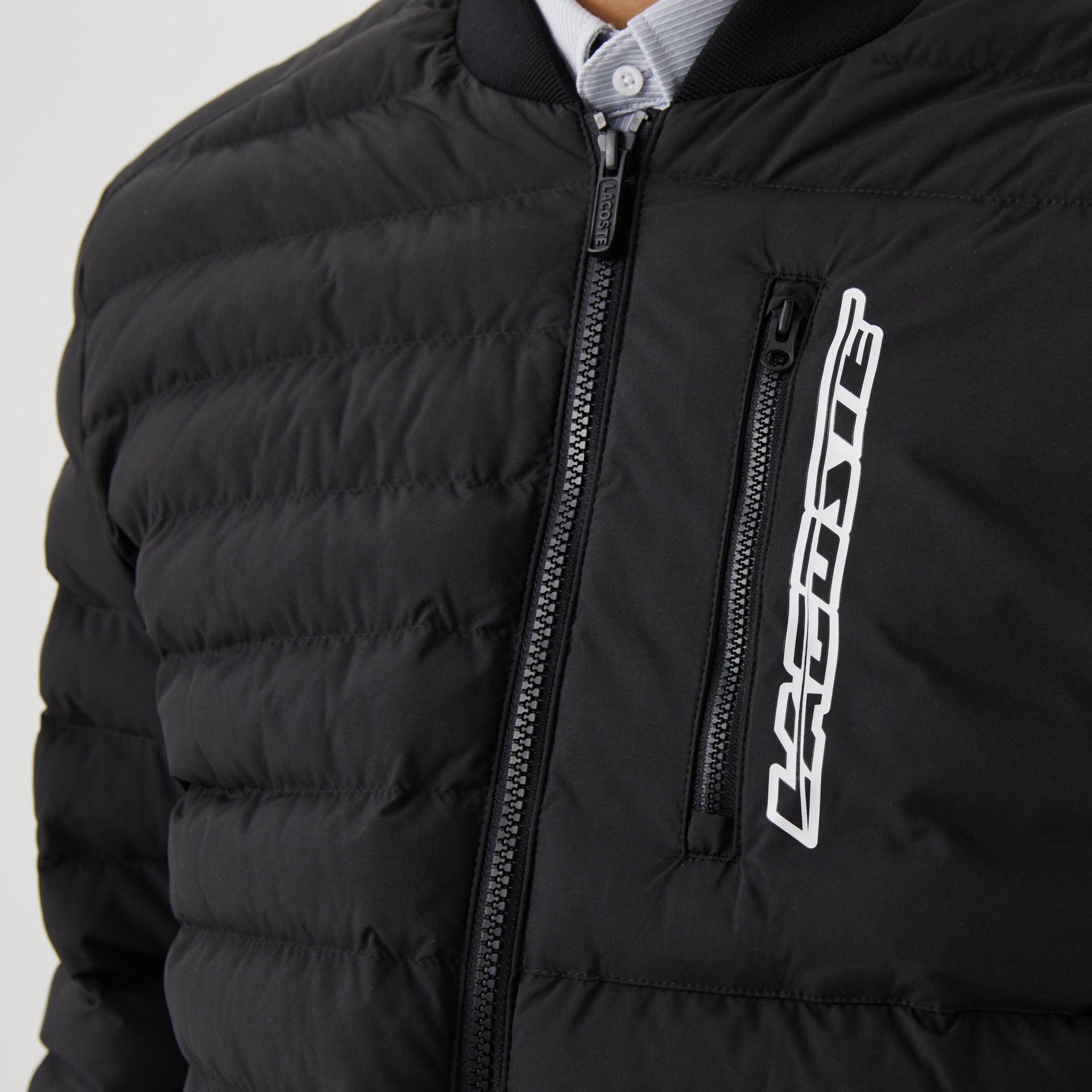 Erkek Hakim Yaka Kapitone Siyah Mont