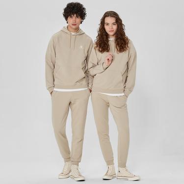  Converse Go-To Embroidered Star Chevron French Terry Unisex Bej Hoodie Sweatshirt