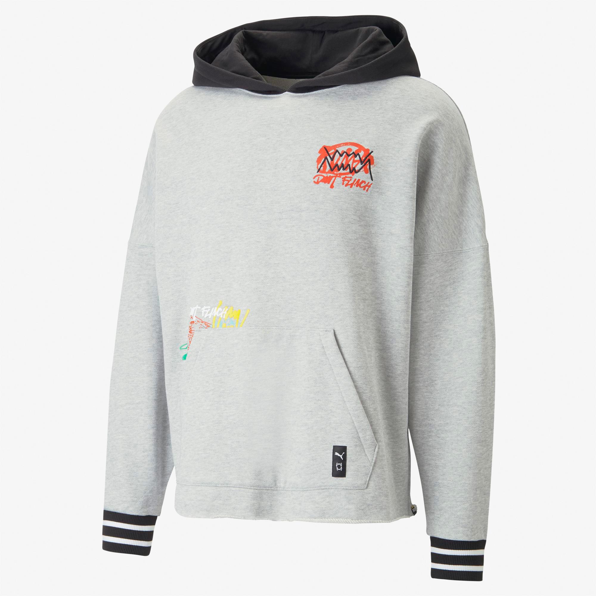 Puma Boroughs Erkek Gri Kapüşonlu Hoodie