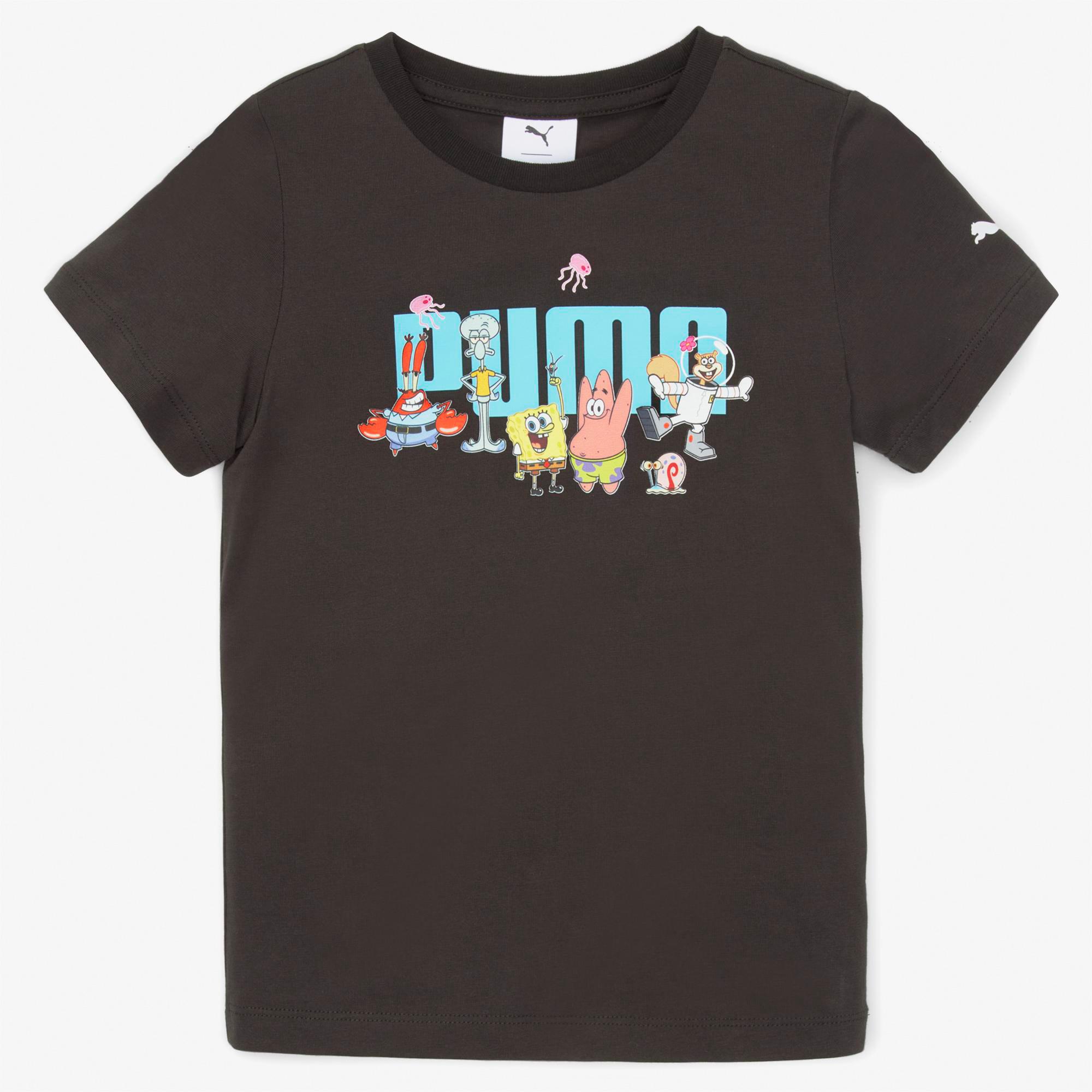 Puma X Spongebob Çocuk Siyah T-Shirt