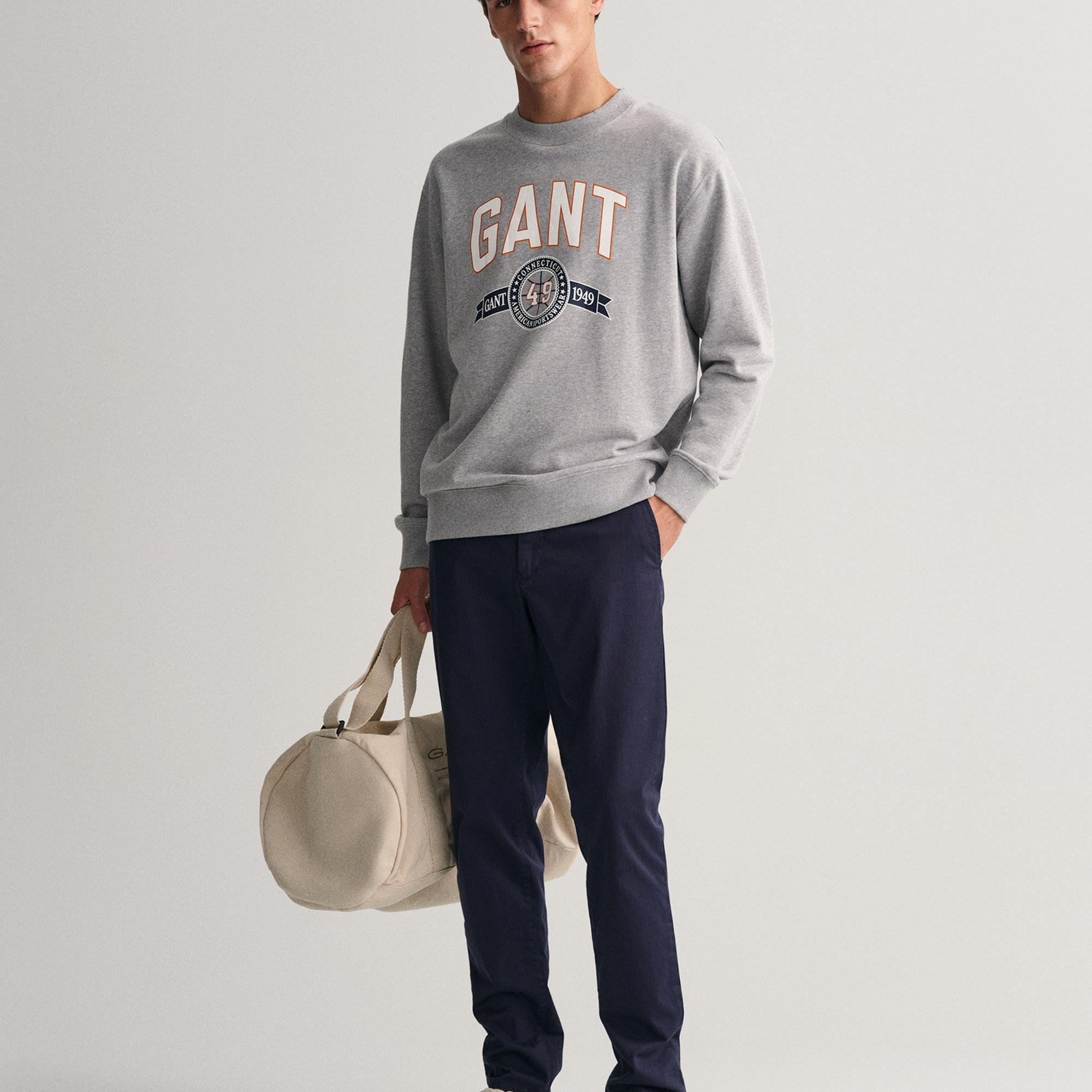 GANT Erkek Lacivert Slim Fit Hallden Pantolon