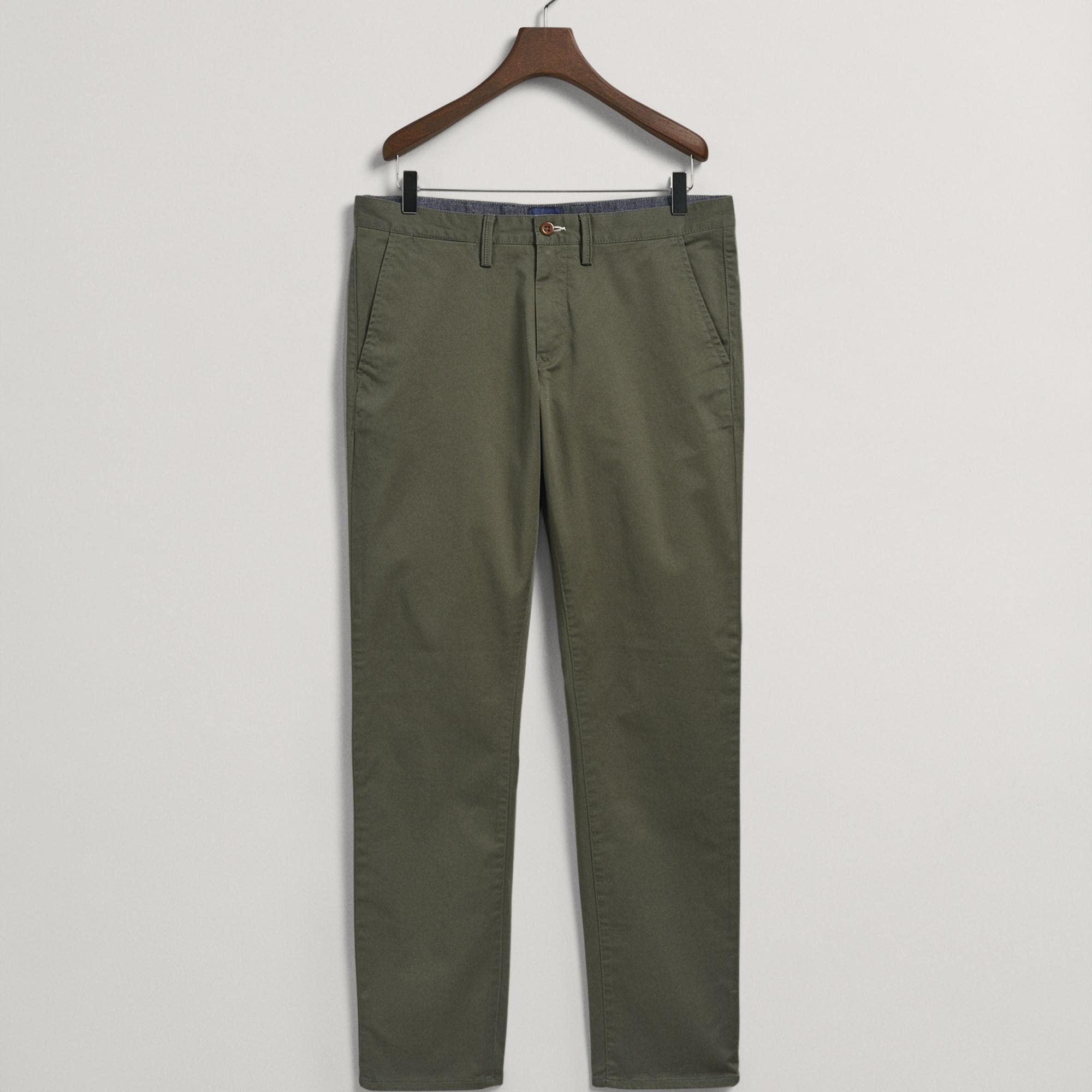 GANT Erkek Yeşil Slim Fit Hallden Pantolon