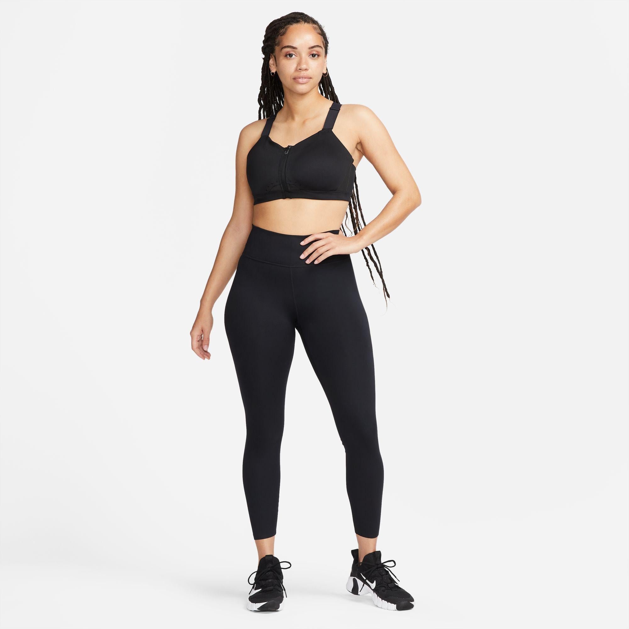 Nike Dri-Fit Alpha Zip-Front Kadın Siyah Bra