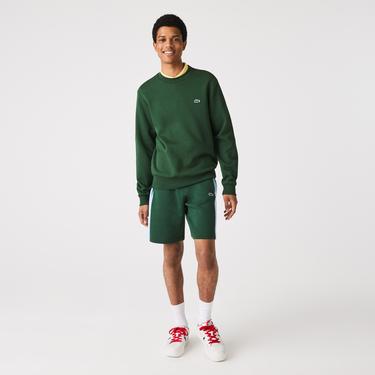 Erkek Classic Fit Bisiklet Yaka Yeşil Sweatshirt