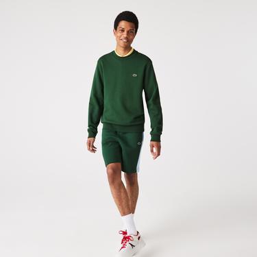  Erkek Classic Fit Bisiklet Yaka Yeşil Sweatshirt
