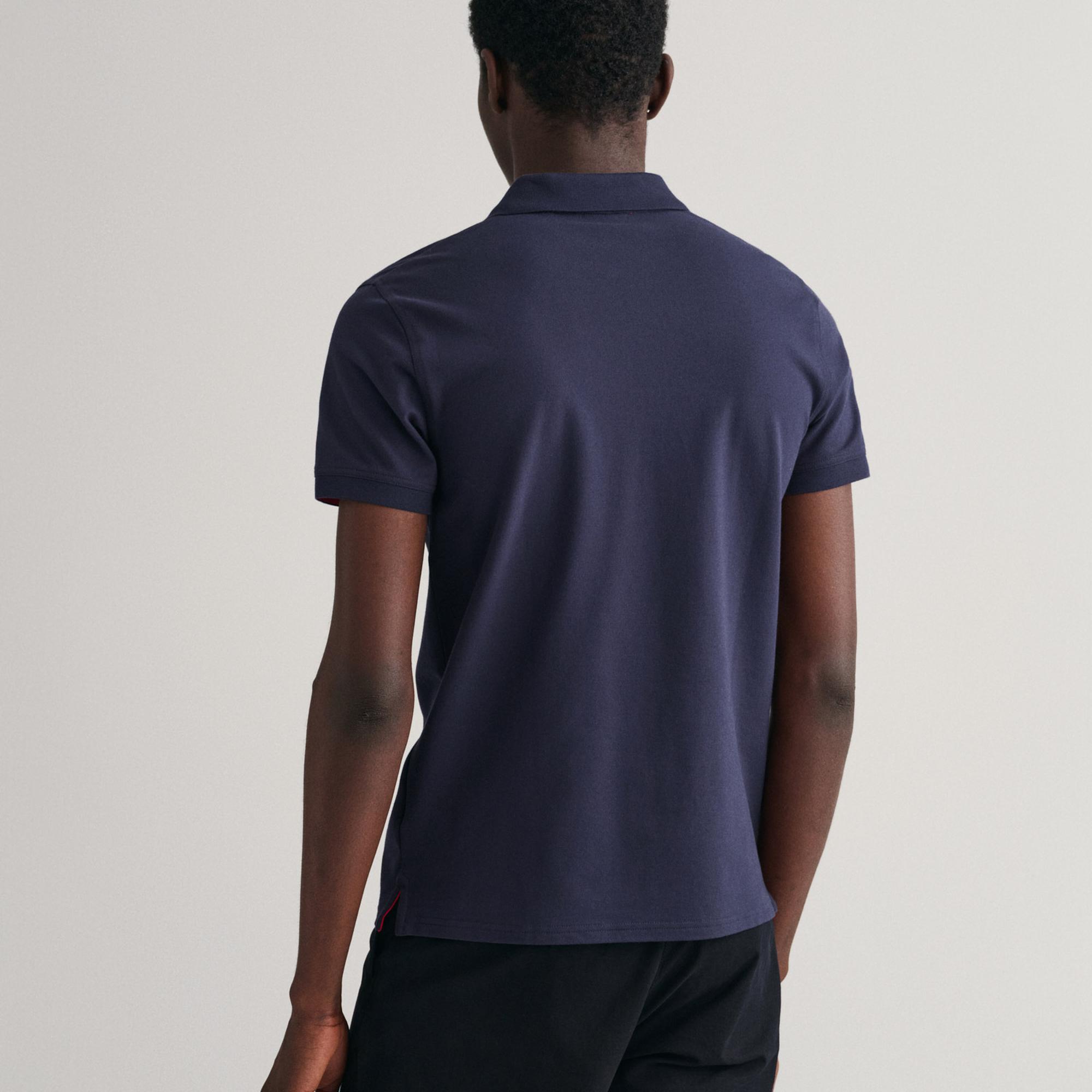GANT Erkek Lacivert Slim Fit Polo