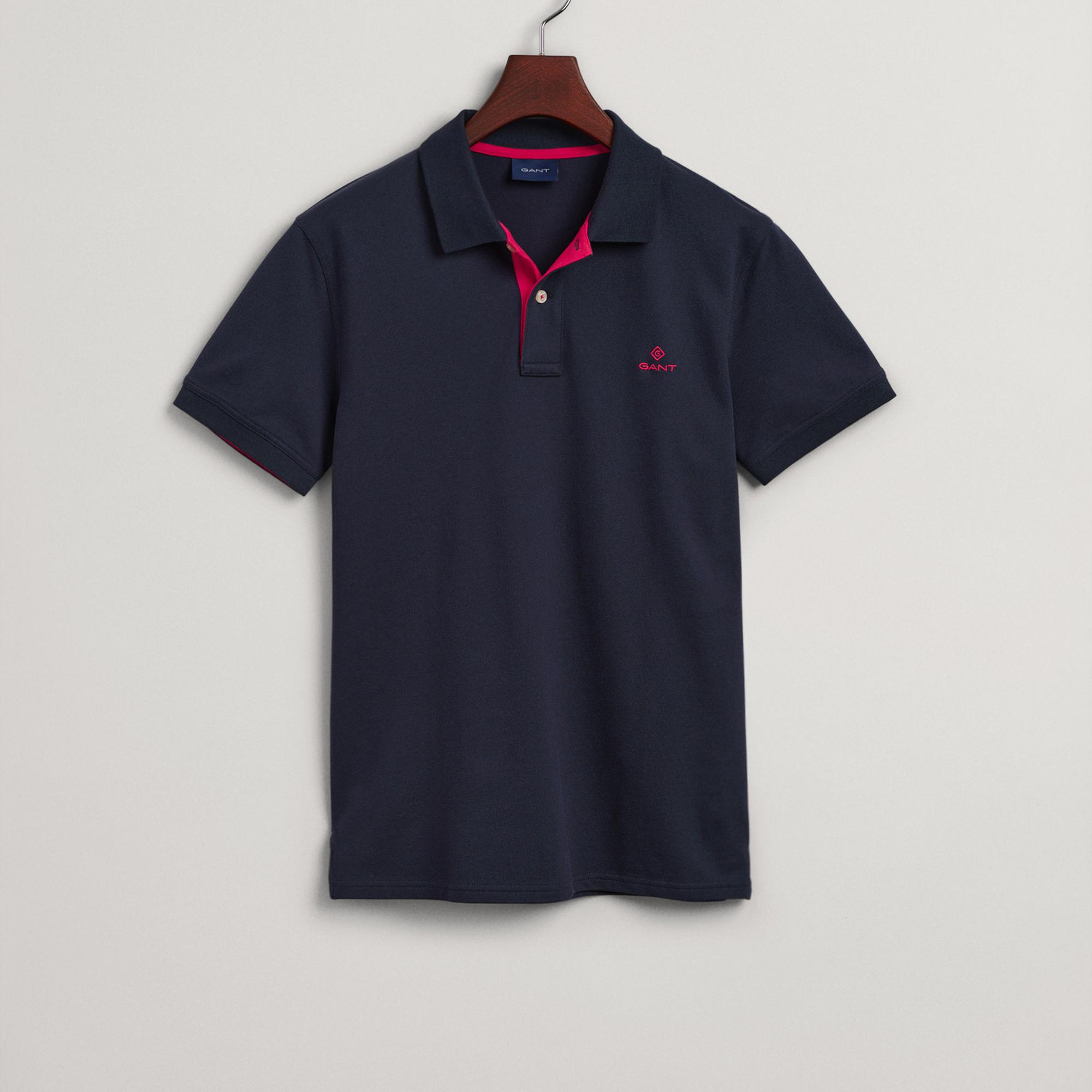 GANT Erkek Lacivert Slim Fit Polo