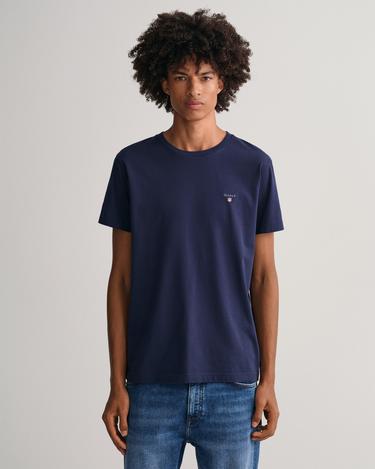  GANT Erkek Lacivert Regular Fit Bisiklet Yaka T-Shirt