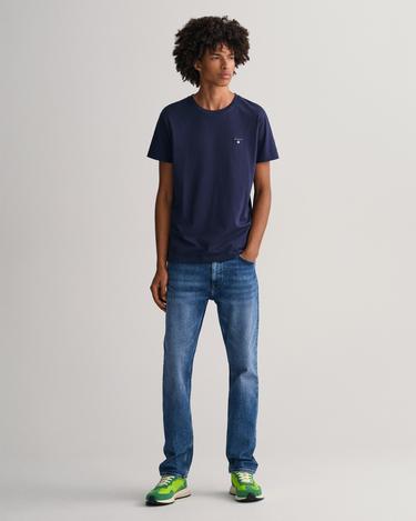  GANT Erkek Lacivert Regular Fit Bisiklet Yaka T-Shirt