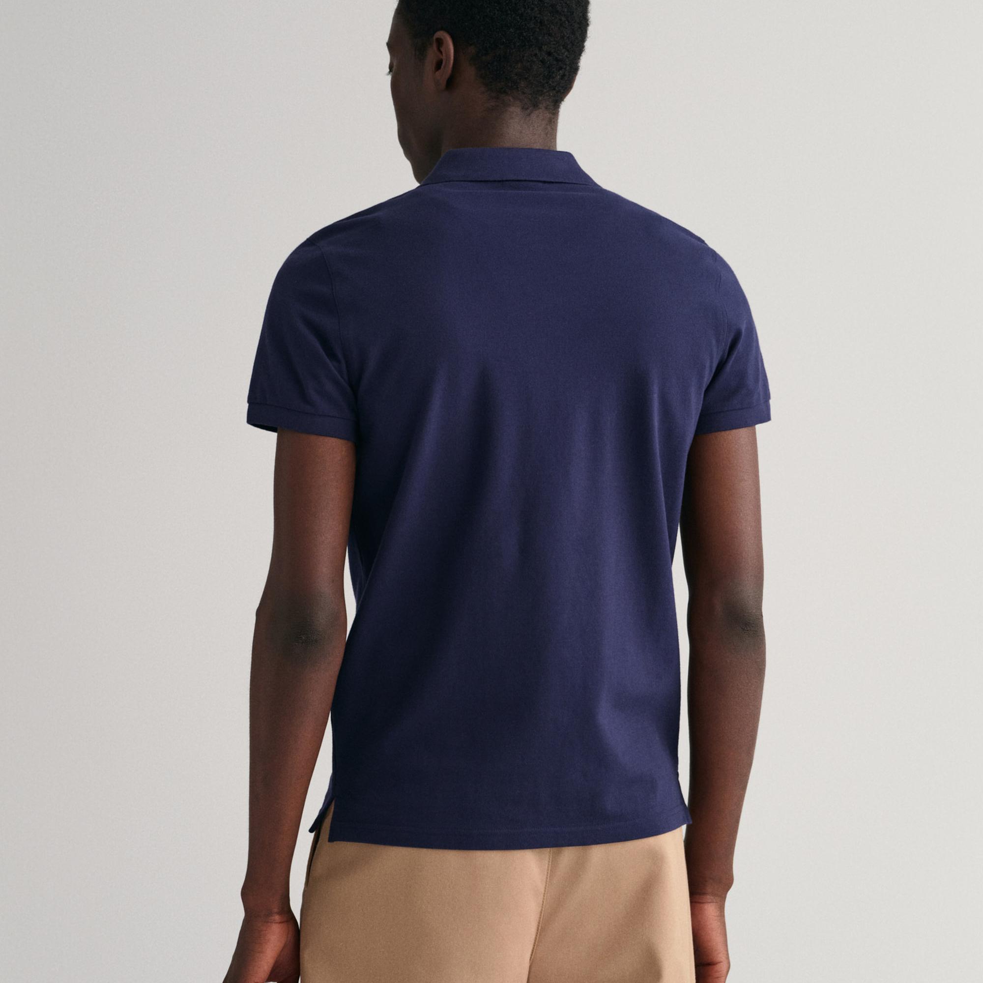 GANT Erkek Lacivert Slim Fit Polo