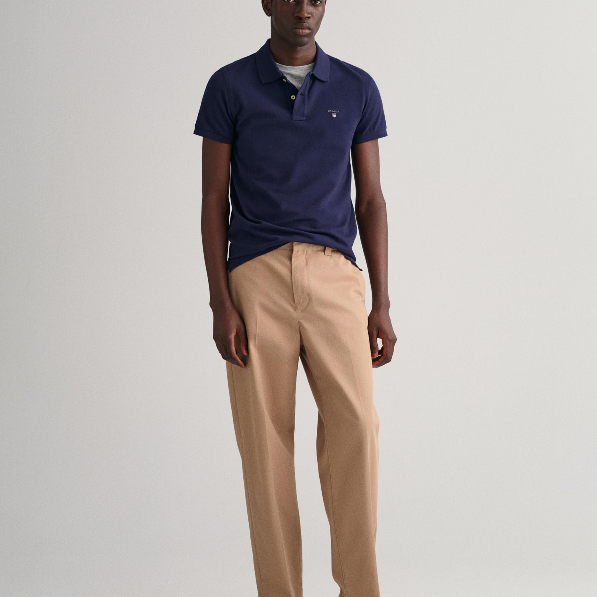 GANT Erkek Lacivert Slim Fit Polo
