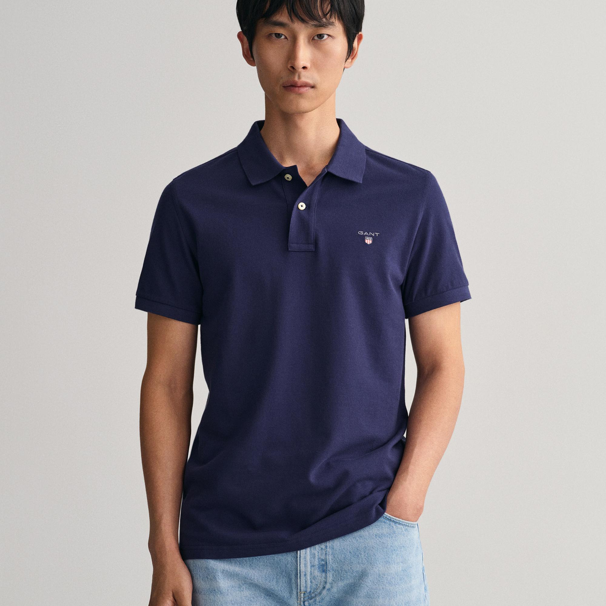 GANT Erkek Lacivert Regular Fit Polo