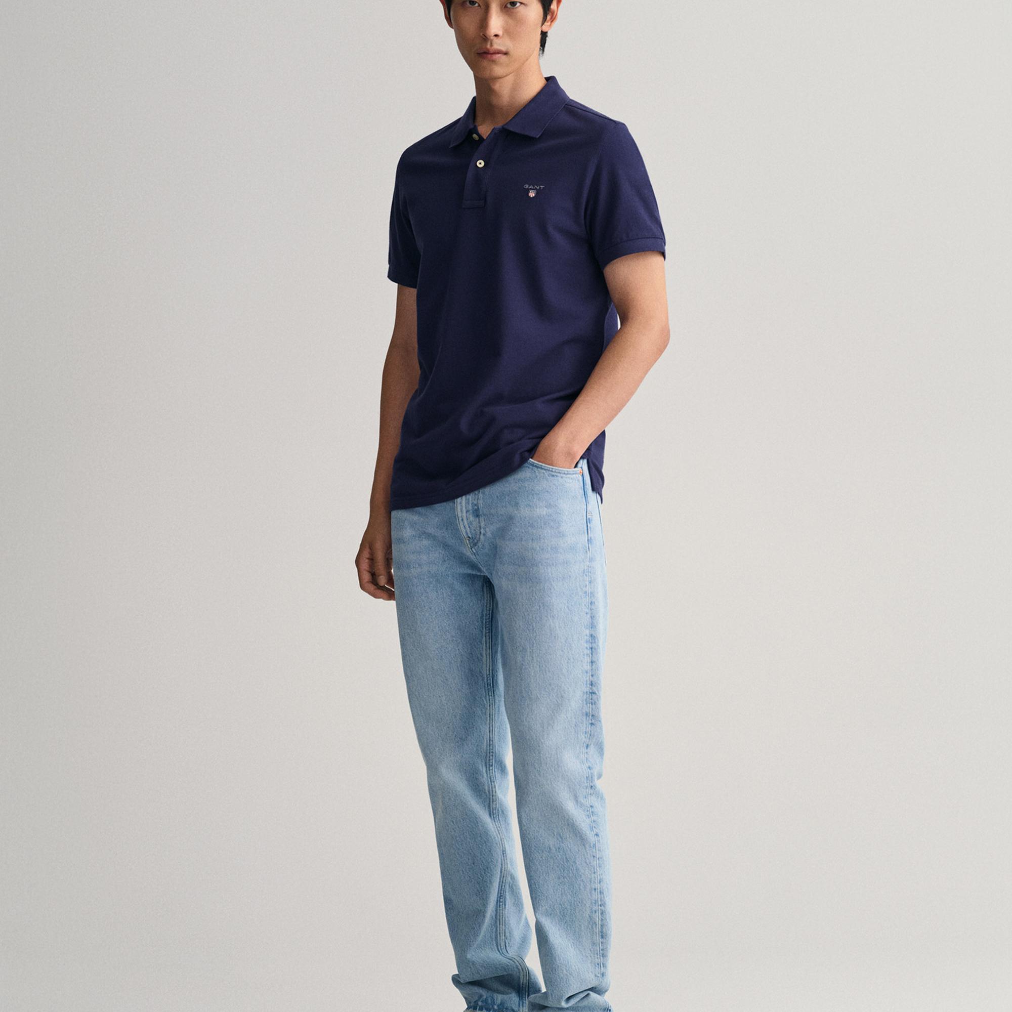 GANT Erkek Lacivert Regular Fit Polo