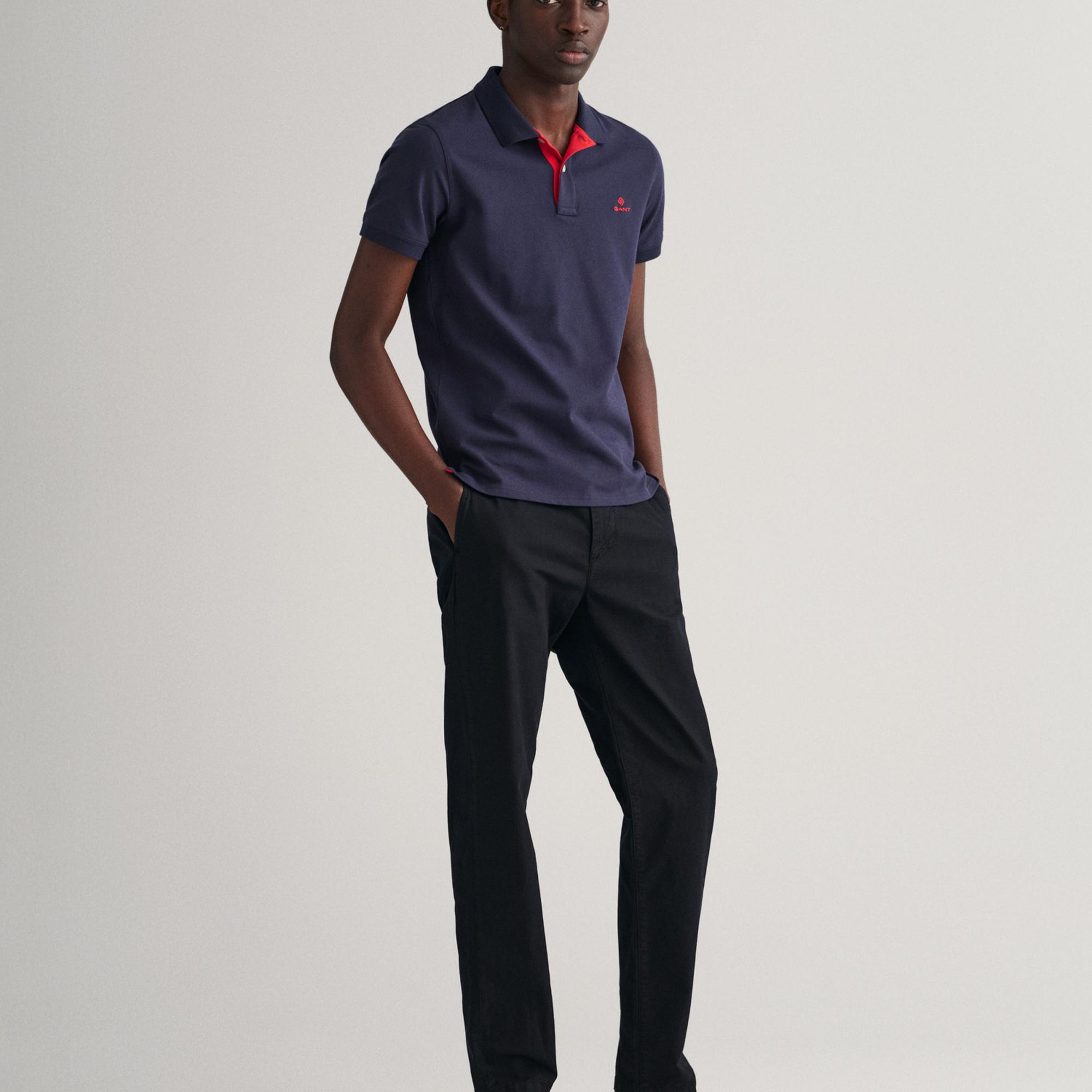 GANT Erkek Lacivert Slim Fit Polo