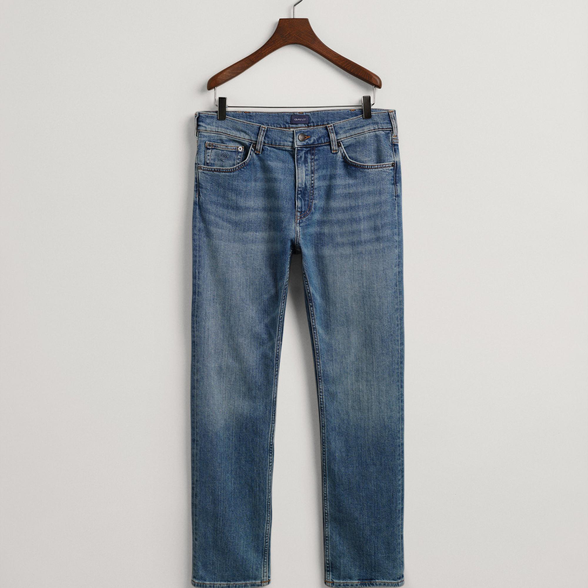 GANT Arley Erkek Mavi Regular Fit Jean Pantolon