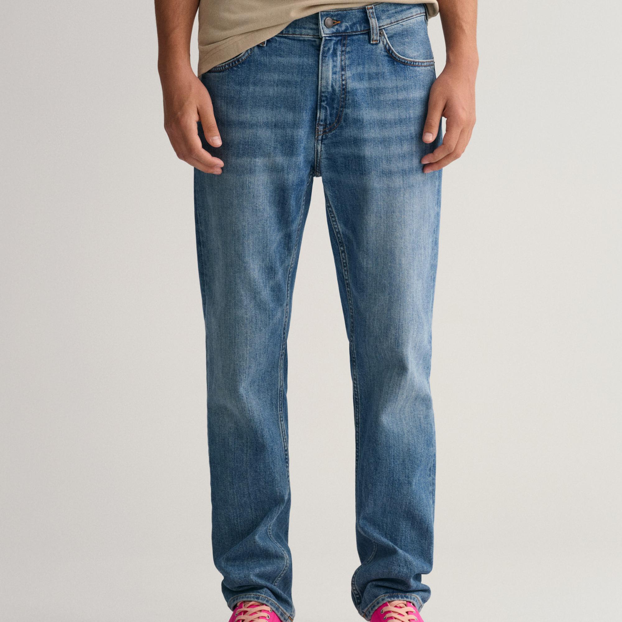 GANT Arley Erkek Mavi Regular Fit Jean Pantolon