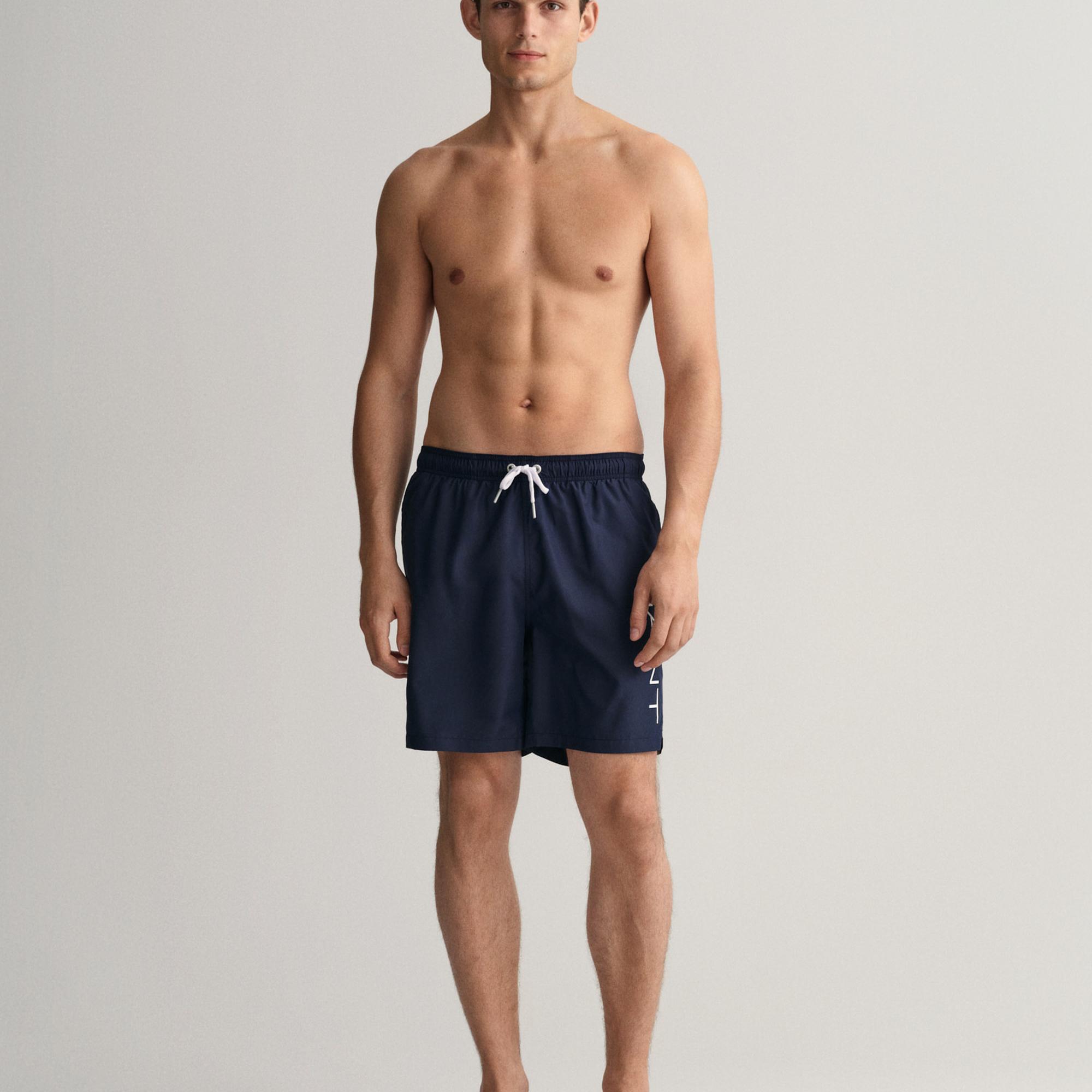 GANT Erkek Lacivert Logolu Mayo Şort