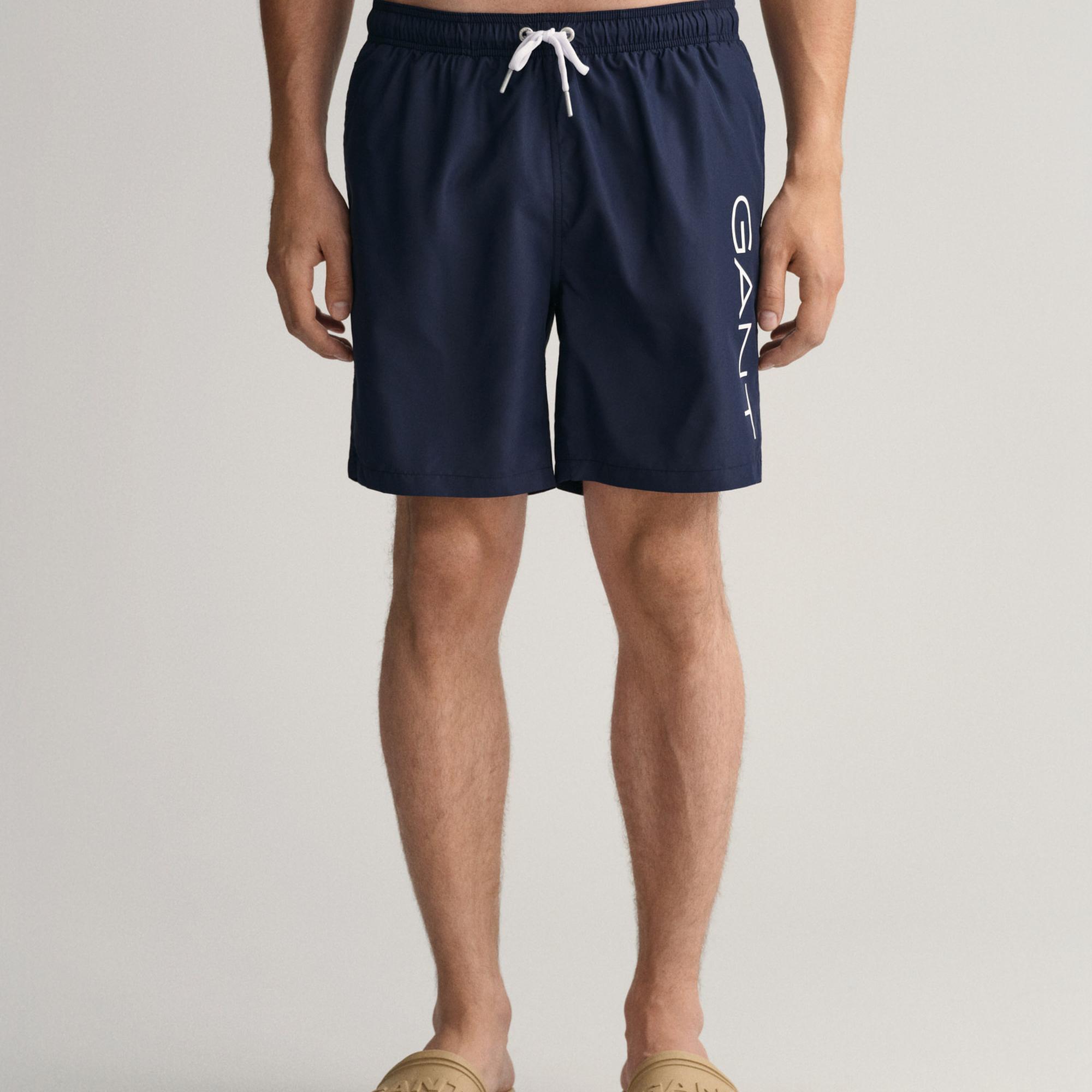 GANT Erkek Lacivert Logolu Mayo Şort