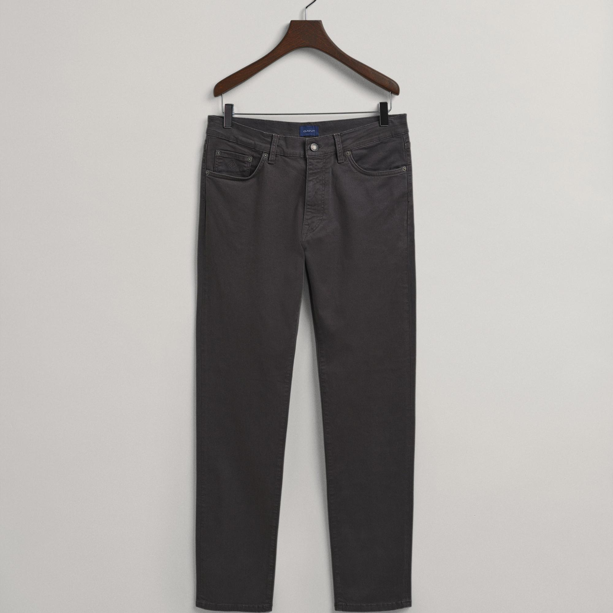 GANT Erkek Gri Slim Fit Hayes Jean Pantolon