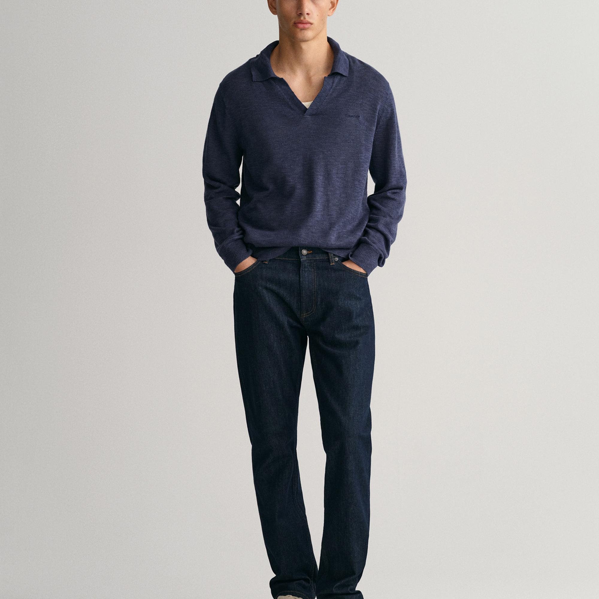 GANT Erkek Lacivert Regular Fit Jean Pantolon