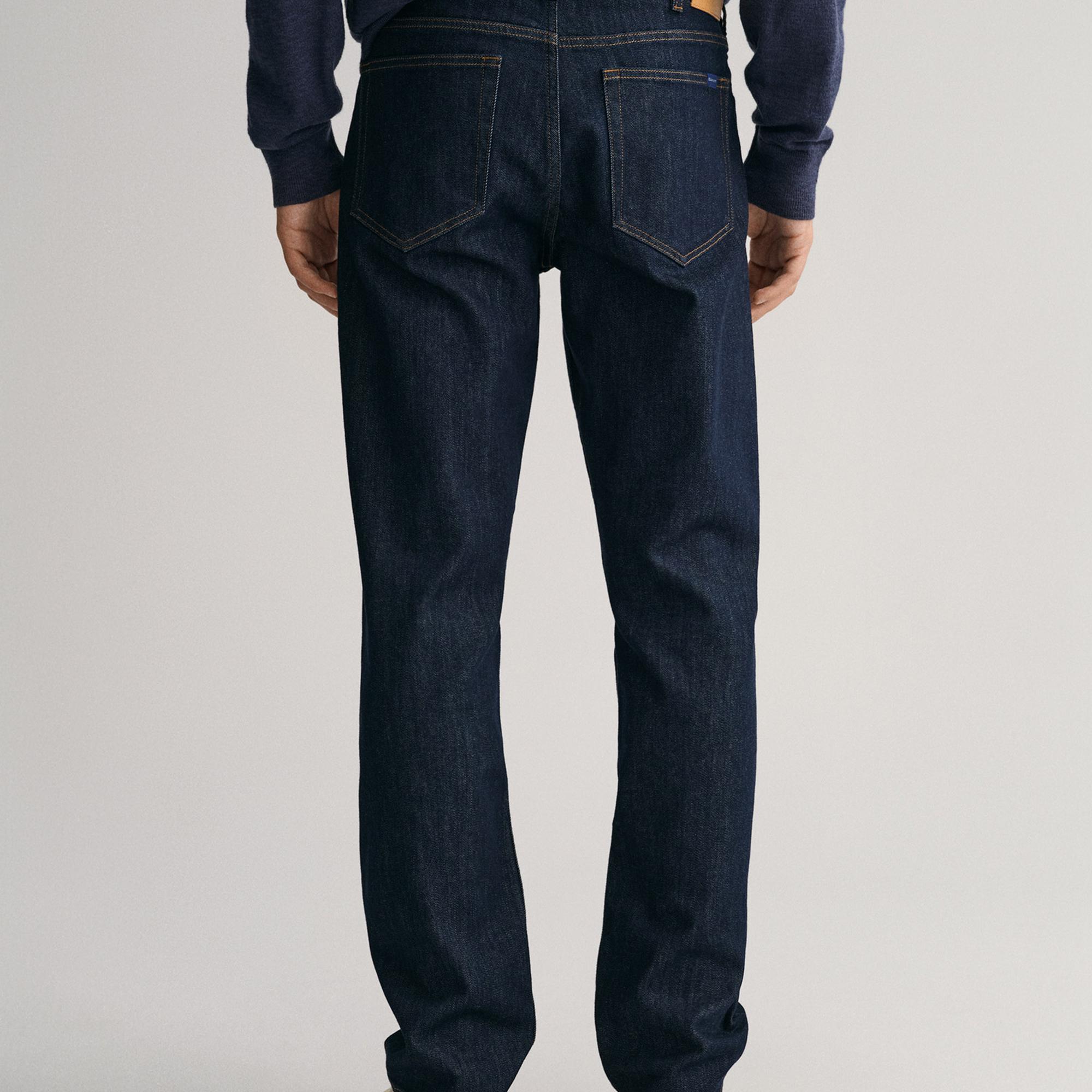GANT Erkek Lacivert Regular Fit Jean Pantolon