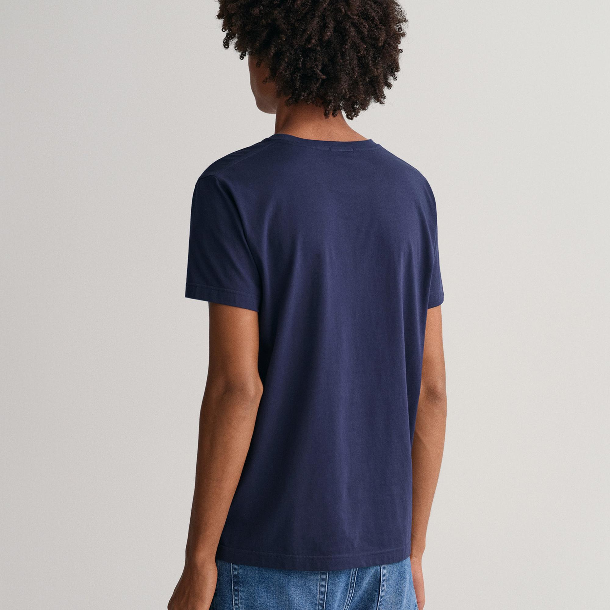 GANT Erkek Lacivert Regular Fit Bisiklet Yaka T-Shirt