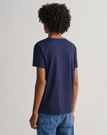  GANT Erkek Lacivert Regular Fit Bisiklet Yaka T-Shirt