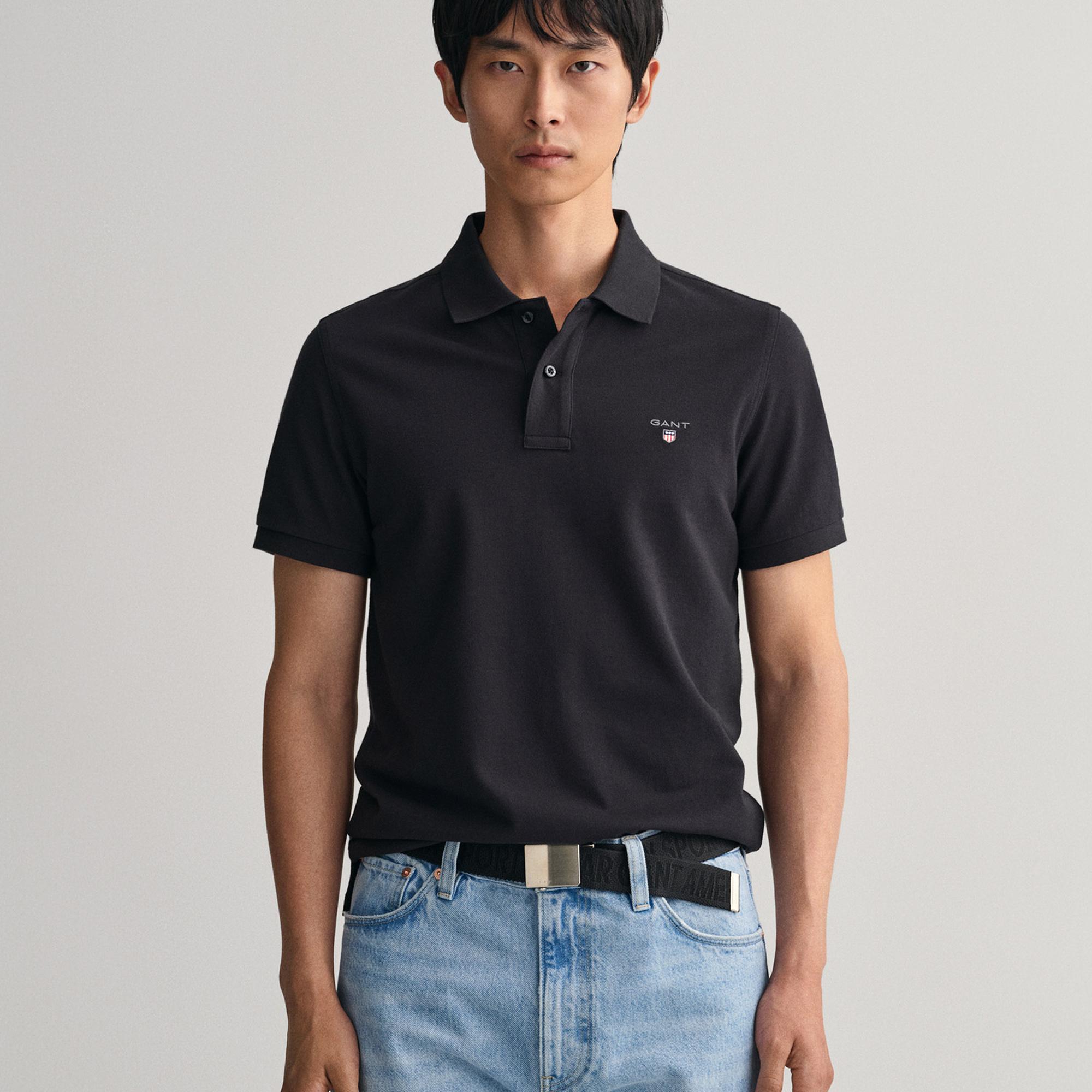 GANT Erkek Siyah Regular Fit Polo