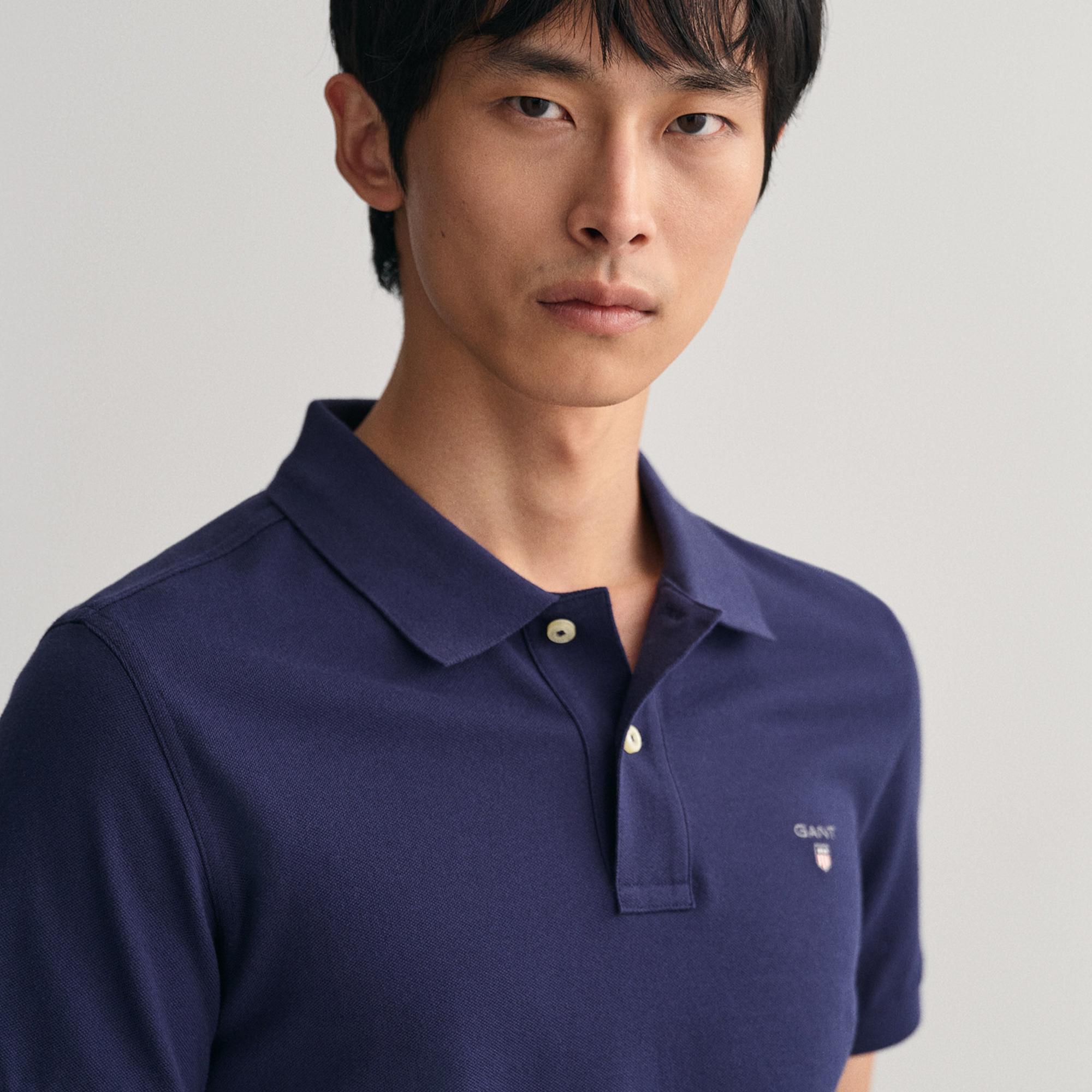 GANT Erkek Lacivert Regular Fit Polo