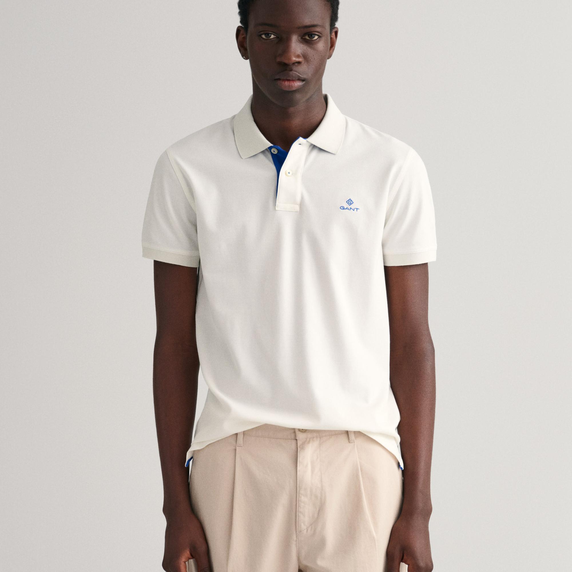 GANT Erkek Krem Slim Fit Polo