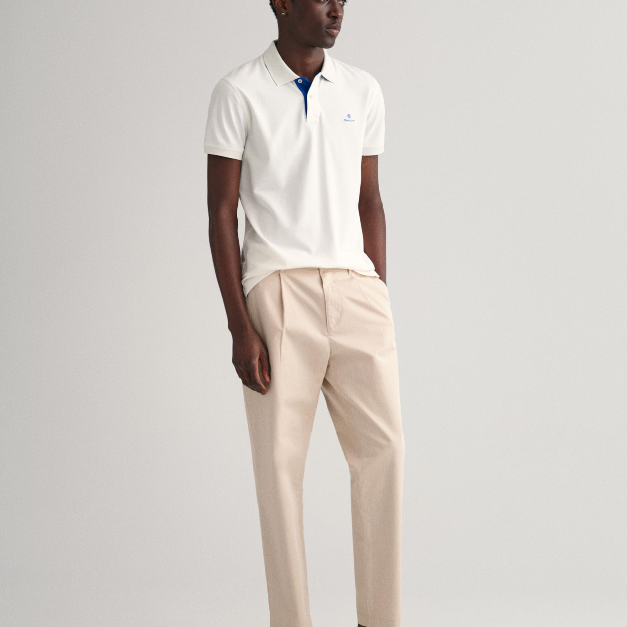 GANT Erkek Krem Slim Fit Polo