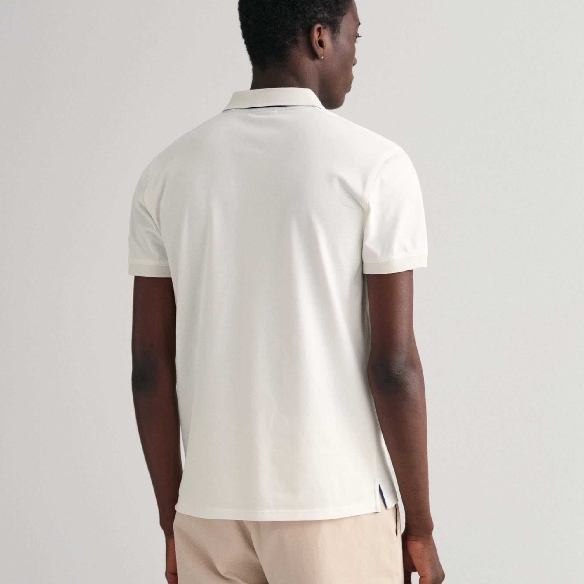 GANT Erkek Krem Slim Fit Polo